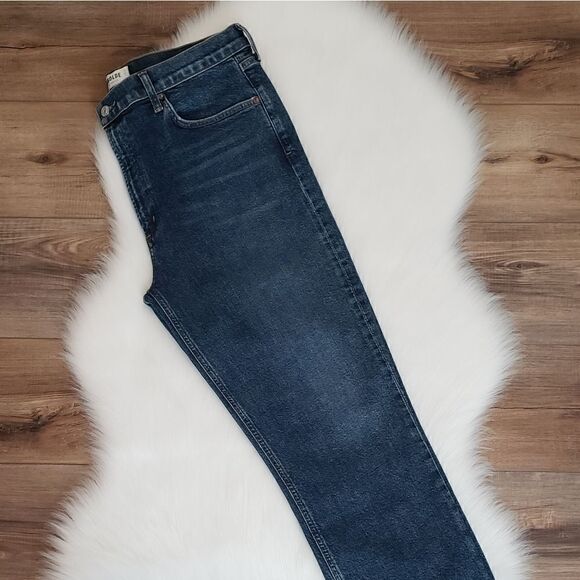 Agolde Wilder Mid-Rise Straight Leg Denim Jeans In Hype Size 32 NWT - Picture 12 of 14